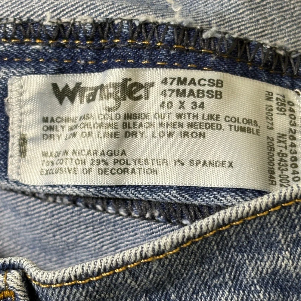 Wrangler 47 Advanced Comfort Regular Fit Straight Leg Jeans Blue 40x34 47MACSB